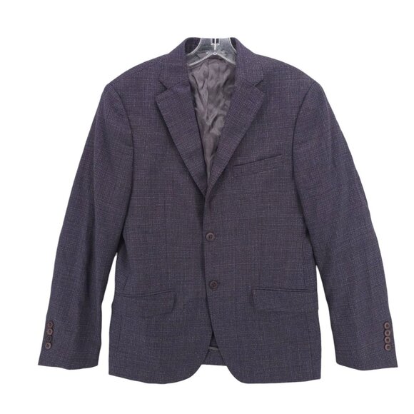 PSYCHO BUNNY Blazer Jacket Purple Woven 100% Wool Size 38S